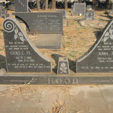 ROOD Gert C.M. 1906-1965 &amp; Anna E. 1915-1996