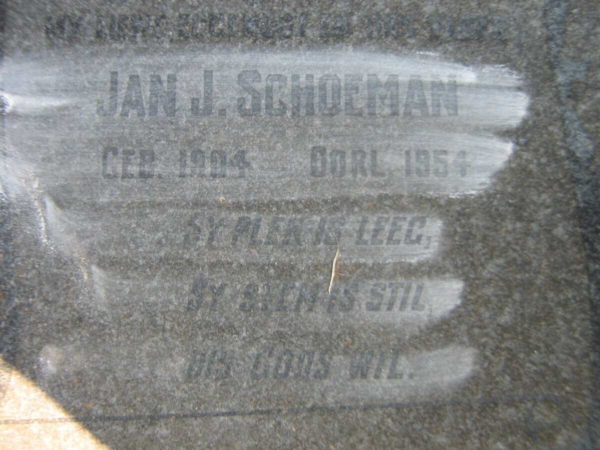 SCHOEMAN Jan J. 1904-1954