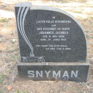 SNYMAN Johannes Jacobus 1896-1952