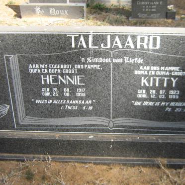 TALJAARD Hennie 1917-1995 &amp; Kitty 1923-1999