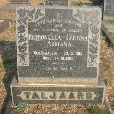 TALJAARD Petronella Gertina Adriana nee CLAASSEN 1915-1962