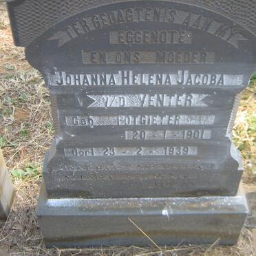 VENTER Johanna Helena Jacoba, v.d. nee POTGIETER 1901-1939