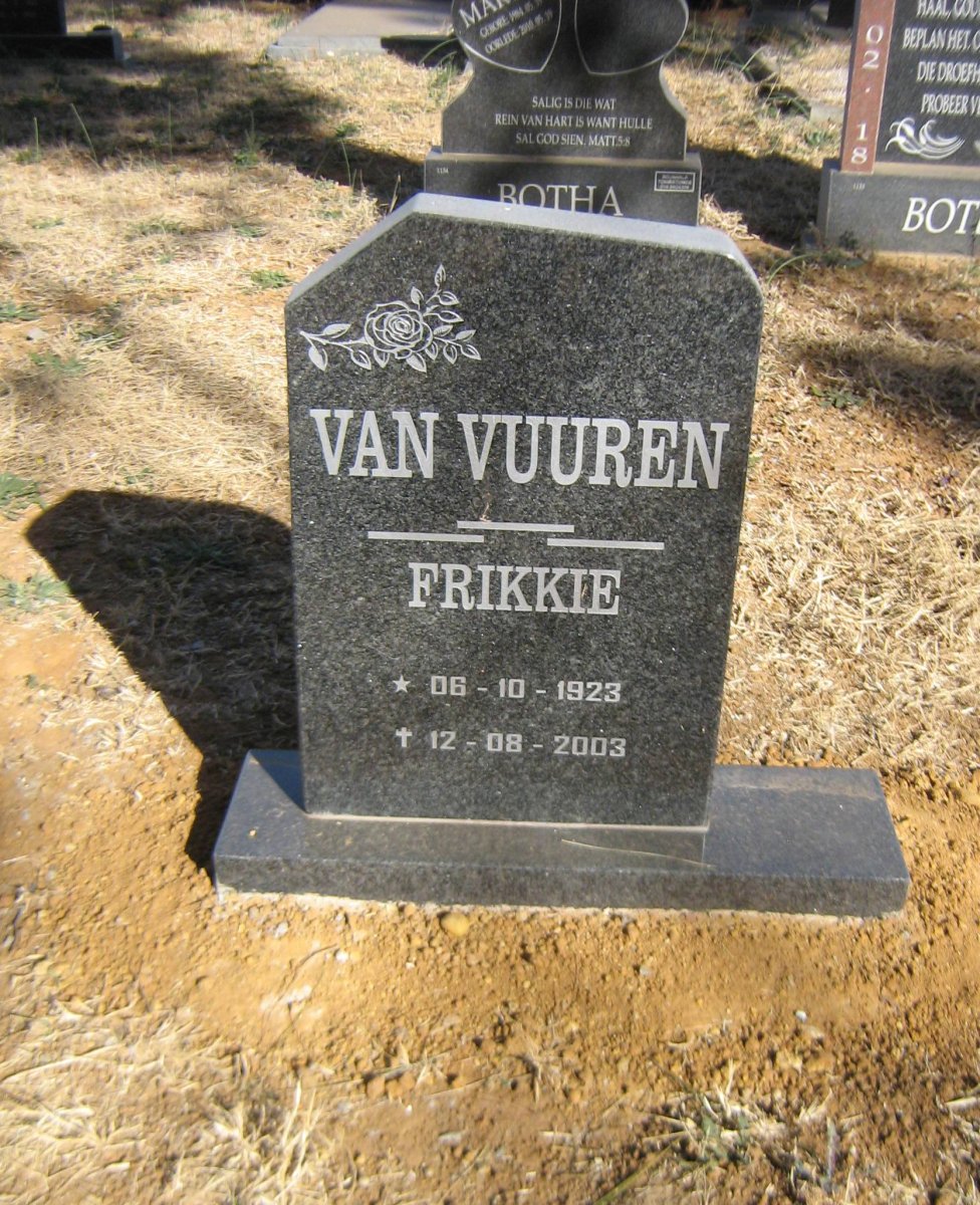 VUUREN Frikkie, van 1923-2003