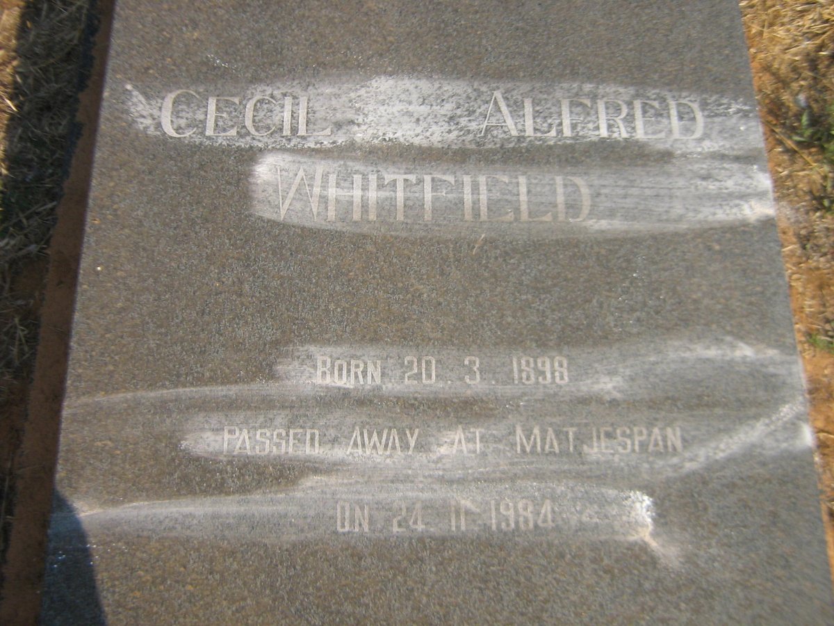 WHITFIELD Cecil Alfred 1898-1984