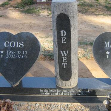 WET Cois, de 1957-2002 &amp; Marthie 1955-