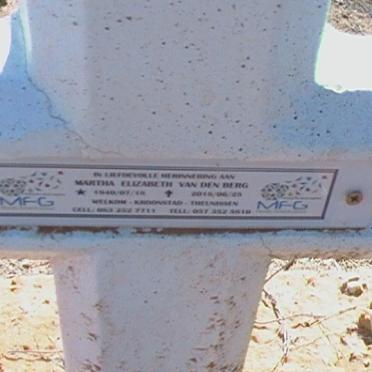 BERG Martha Elizabeth, van den 194?-2018