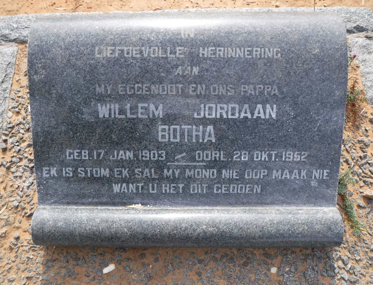 BOTHA Willem Jordaan 1903-1952
