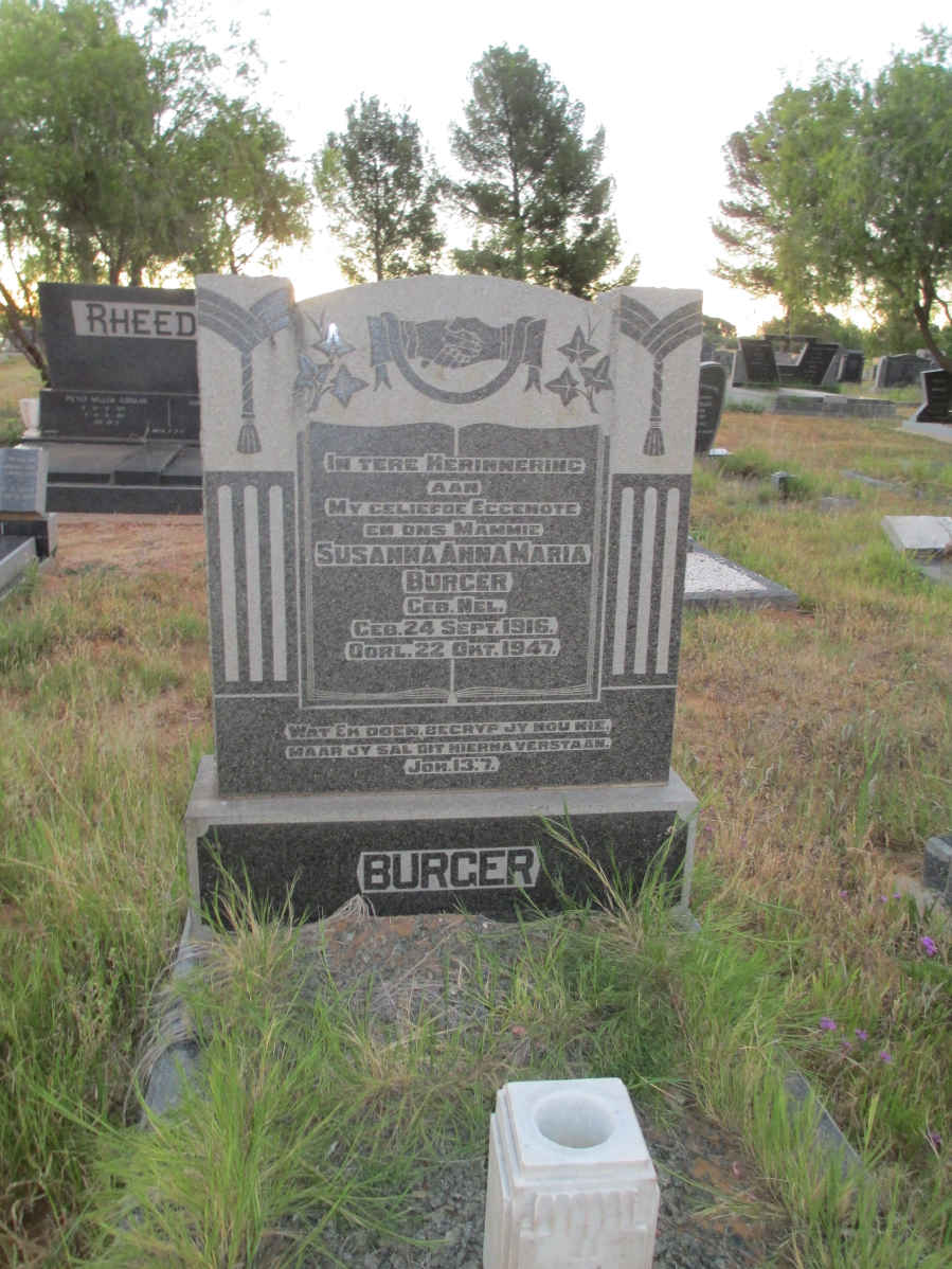 BURGER Susanna Anna Maria nee NEL 1916-1947
