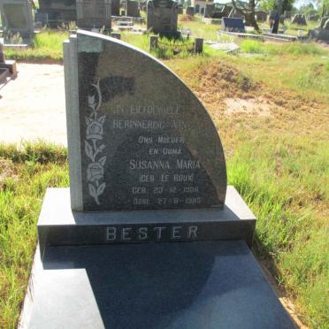 BESTER Susanna Maria nee LE ROUX 1906-1985