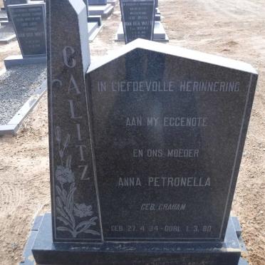 CALITZ Anna Petronella nee GRAHAM 1934-1980