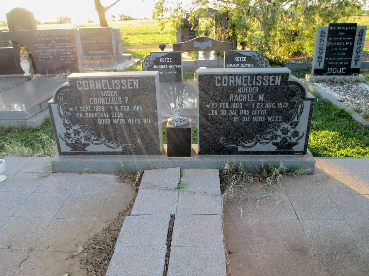 CORNELISSEN Cornelius P. 1899-1985 &amp; Rachel M. 1900-1973