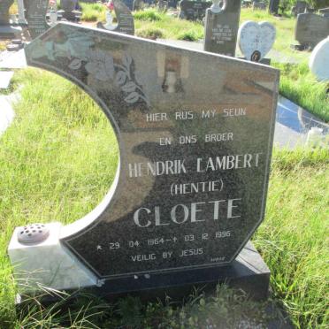 CLOETE Hendrik Lambert 1964-1996