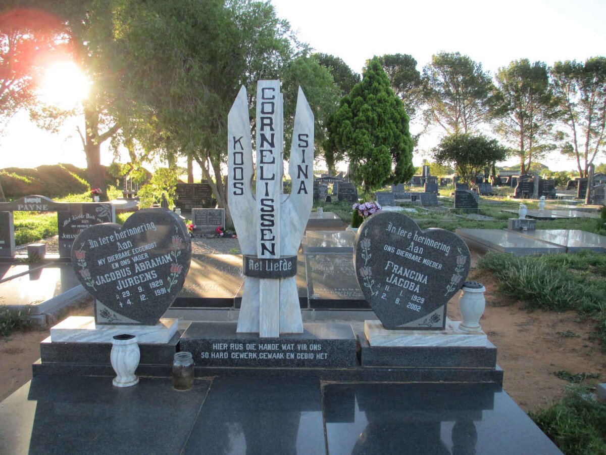 CORNELISSEN Jacobus Abraham Jurgens 1929-1991 &amp; Francina Jacoba 1929-2002