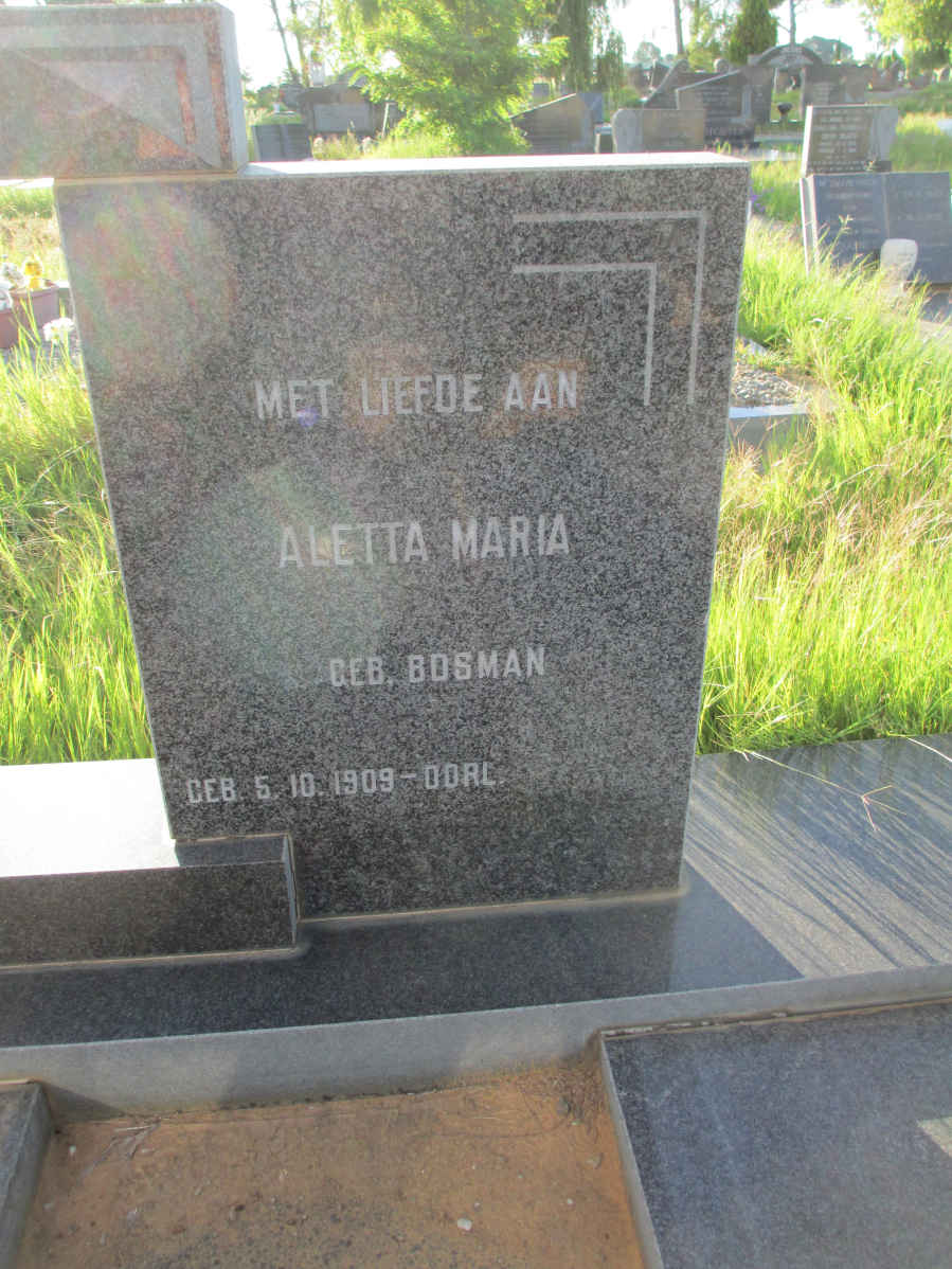 DYK Aletta Maria, van nee BOSMAN 1909-