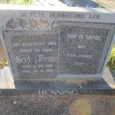 HENNING Gert Frans 1918-1991