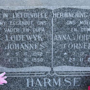 HARMSE Lodewyk Johannes 1922-1990 &amp; Anna Johanna Cornelia 1927-2002