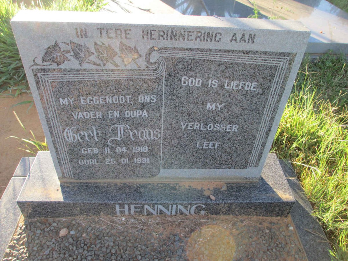 HENNING Gert Frans 1918-1991