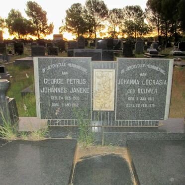 JANEKE George Petrus Johannes 1906-1962 &amp; Johanna Locrasia BOUWER 1916-1979
