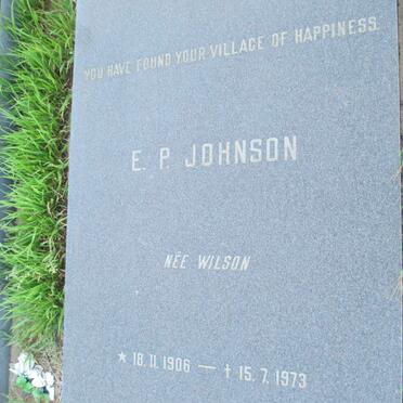 JOHNSON E.P. nee WILSON 1906-1973