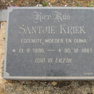 KRIEK Santjie 1935-1987