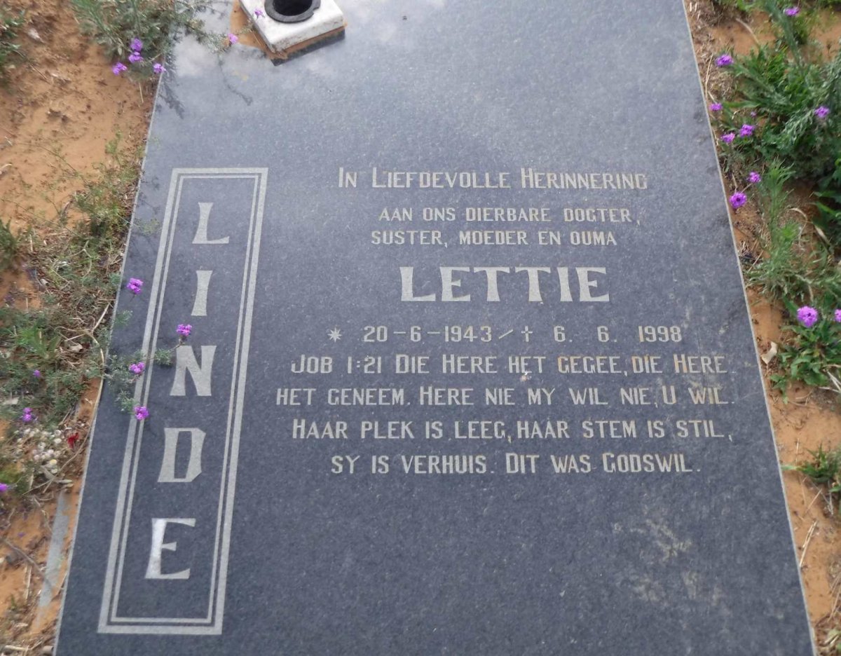 LINDE Lettie 1943-1998