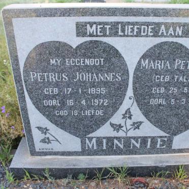 MINNIE Petrus Johannes 1895-1972 &amp; Maria Petronella TALJAARD 1904-1995