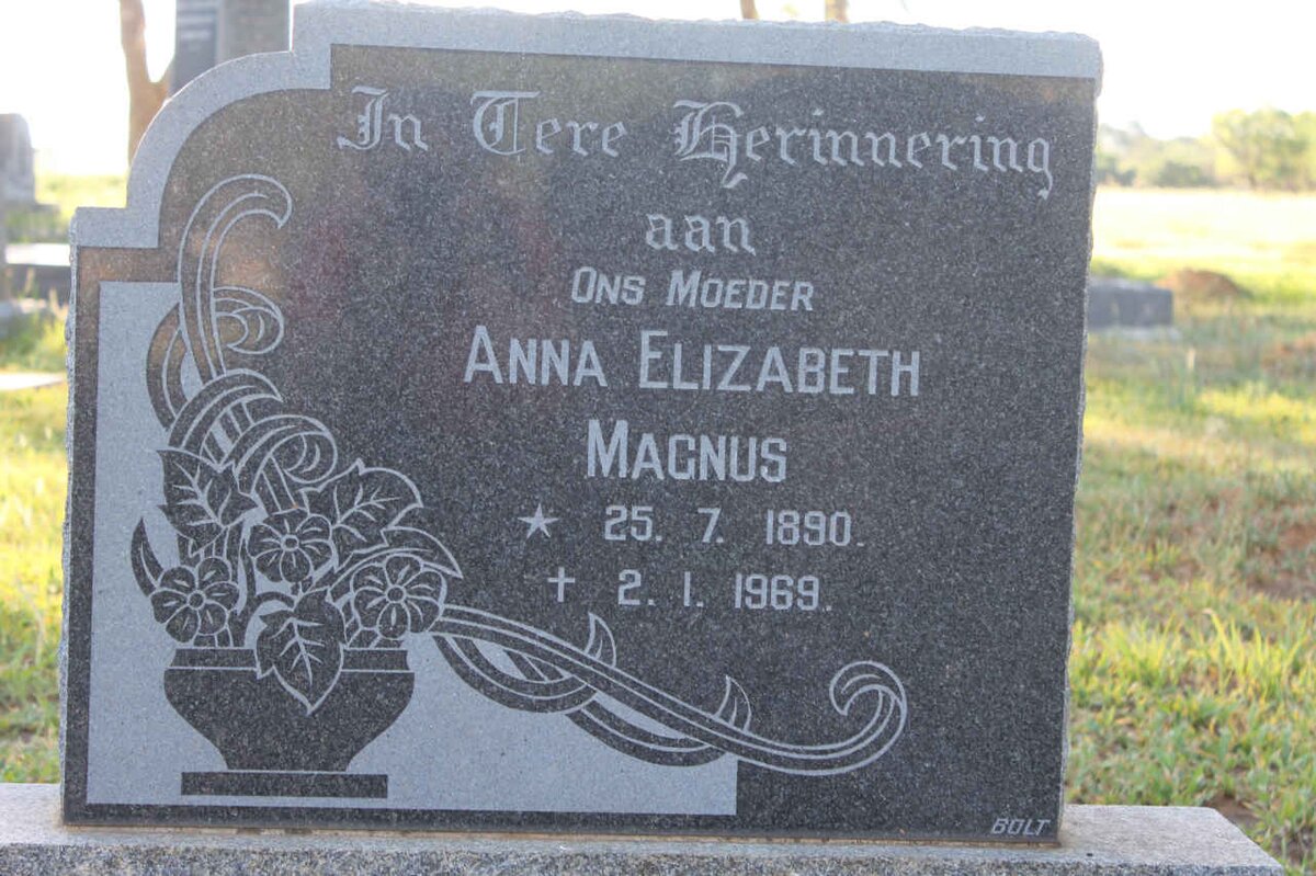 MAGNUS Anna Elizabeth 1890-1969