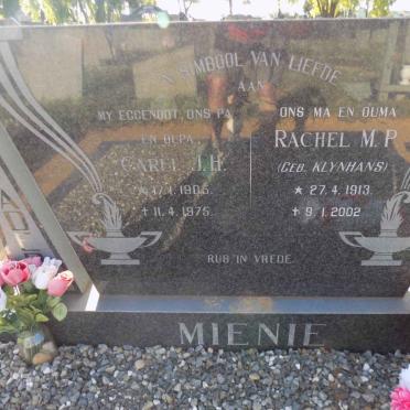 MIENIE Carel J.H. 1905-1975 &amp; Rachel M.P. KLYNHANS 1913-2002