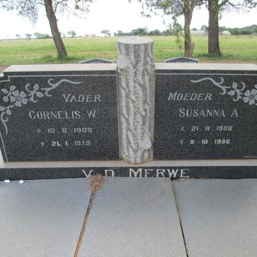 MERWE Cornelis W., v.d. 1909-1979 &amp; Susanna A. 1909-1986
