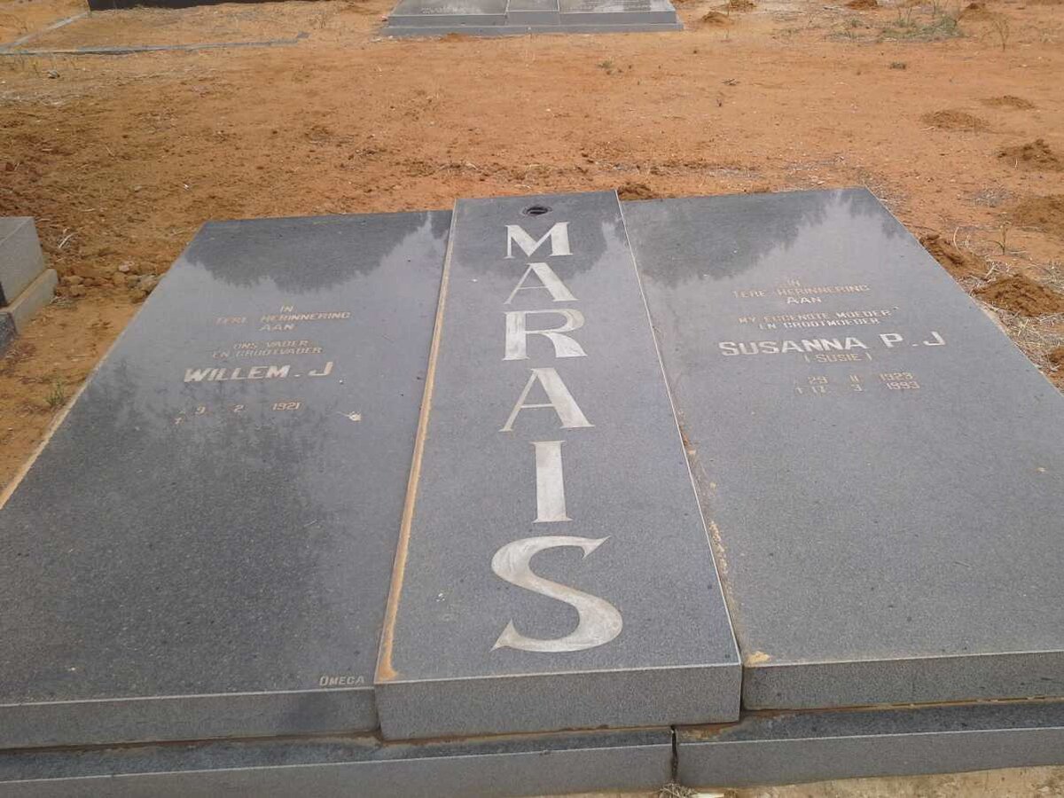 MARAIS Willem J. 1921- &amp; Susanna P.J. 1923-1993