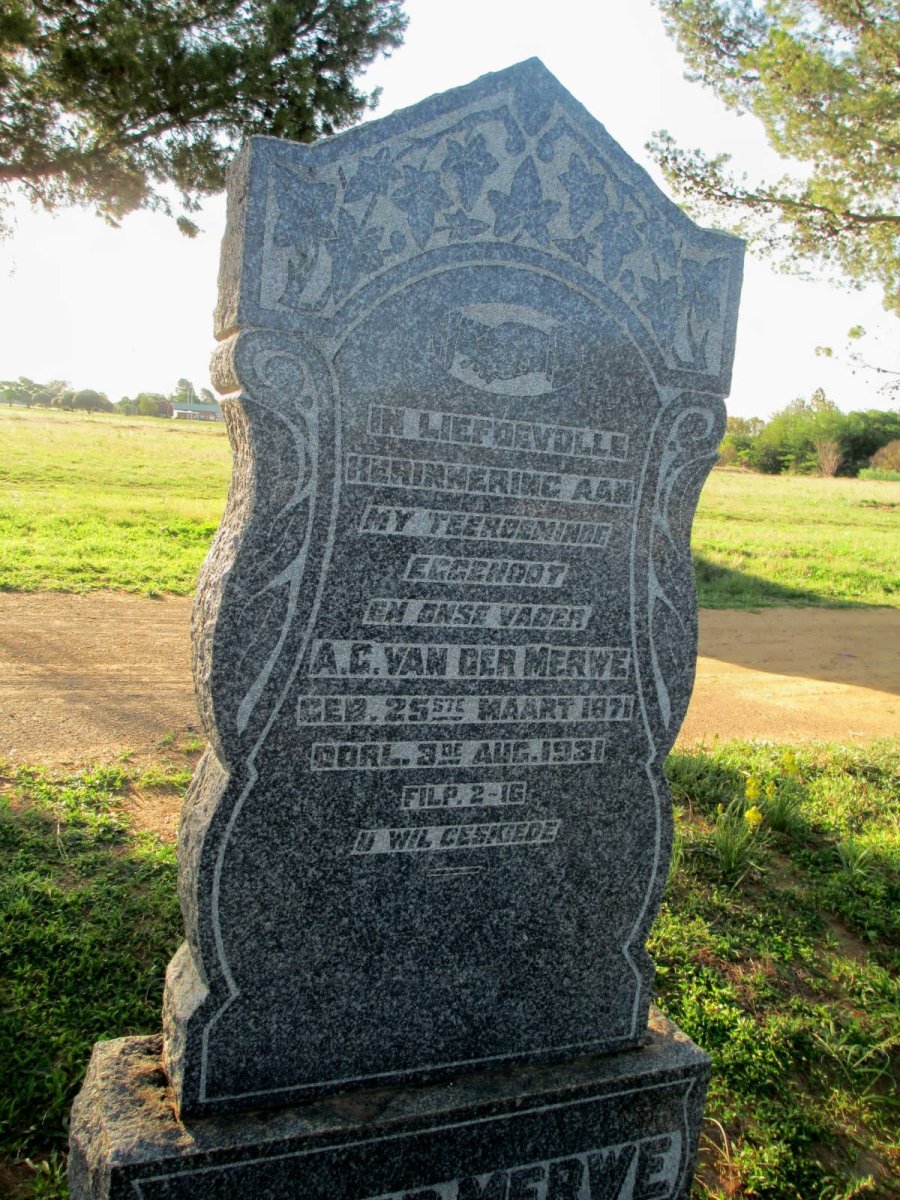 MERWE A.G., van der 1871-1931
