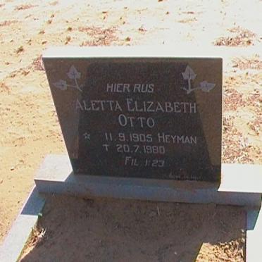 OTTO Aletta Elizabeth nee HEYMAN 1905-1980