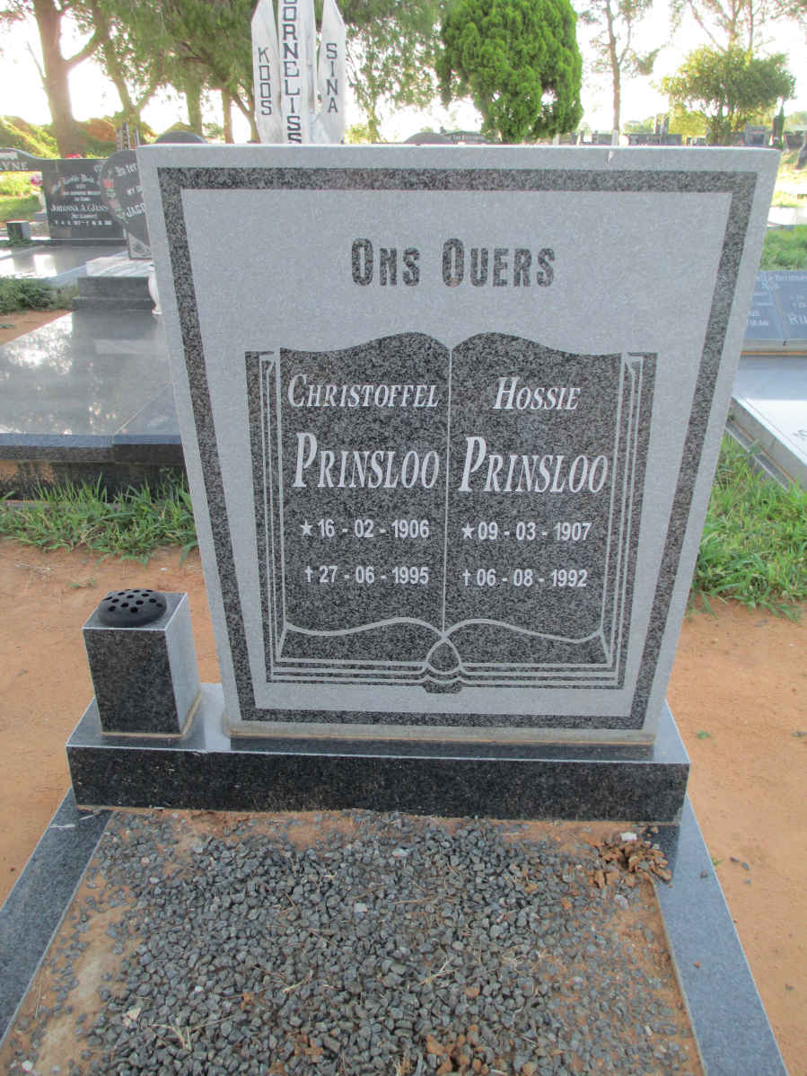 PRINSLOO Christoffel 1906-1995 &amp; Hossie 1907-1992