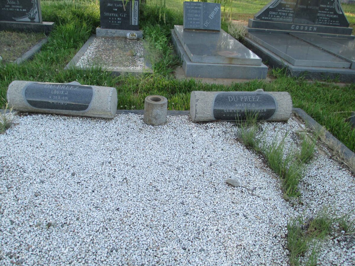 PREEZ Louis J., du 1891-1973 &amp; Martie D. VAN DER WESTHUIZEN 1894-1977