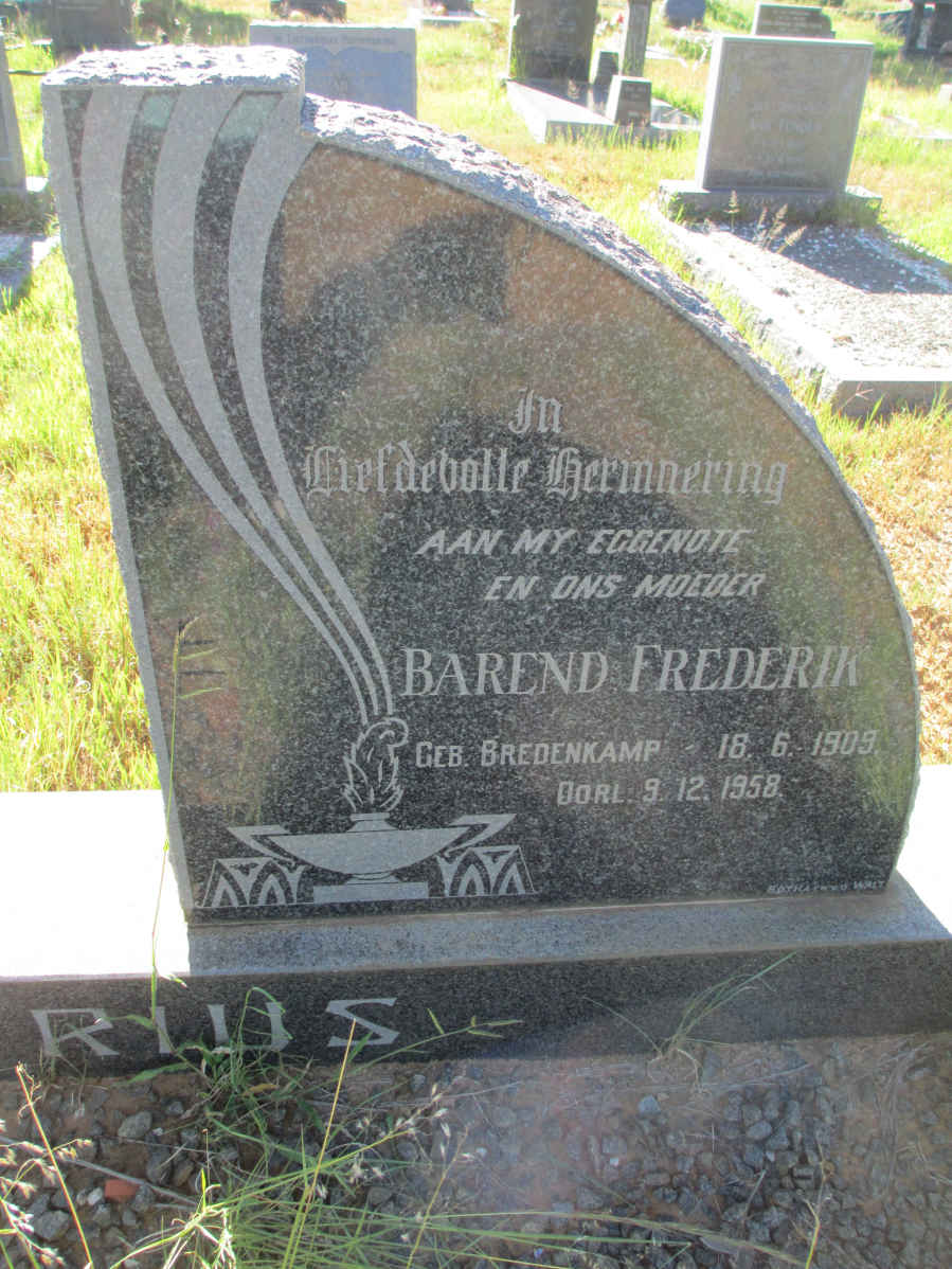 PRETORIUS Barend Frederik nee BREDENKAMP 1909-1958