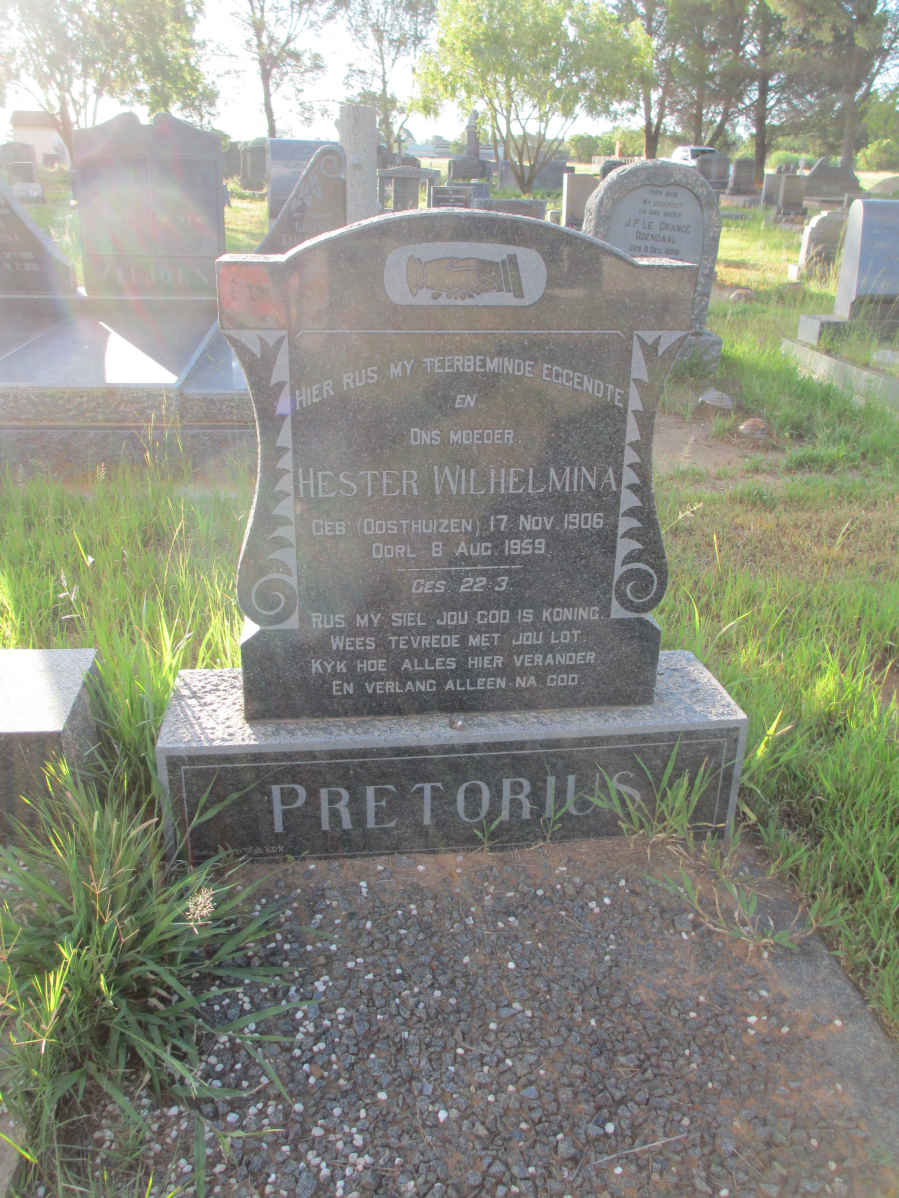 PRETORIUS Hester Wilhelmina nee OOSTHUIZEN 1906-1959