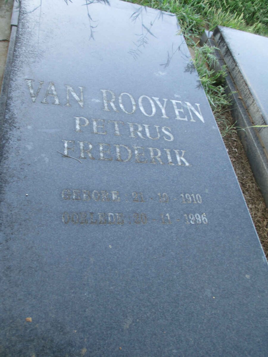 ROOYEN Petrus Frederik, van 1910-1996