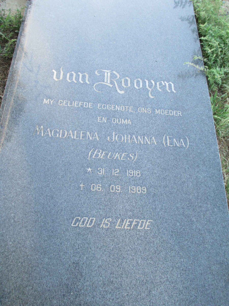 ROOYEN Magdalena Johanna, van nee BEUKES 1918-1989