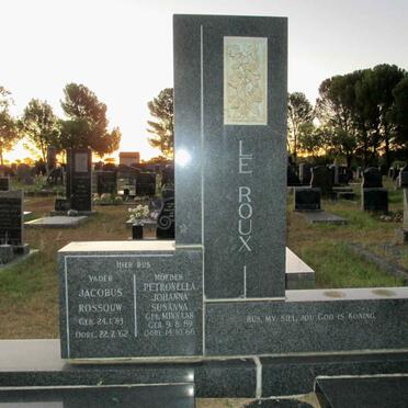 ROUX Jacobus Rossouw, le 1883-1962 &amp; Petronella Johanna Susanna MINNAAR 1889-1966