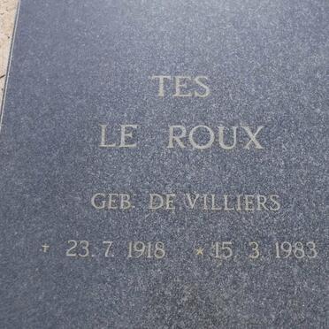 ROUX Tes, le nee DE VILLIERS 1918-1983