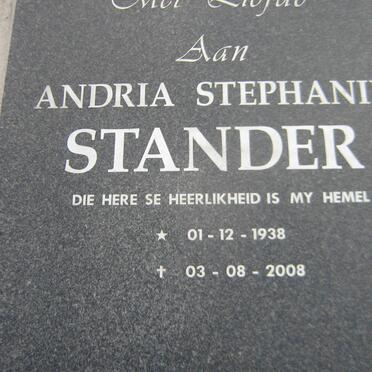 STANDER Andria Stephanie 1938-2008