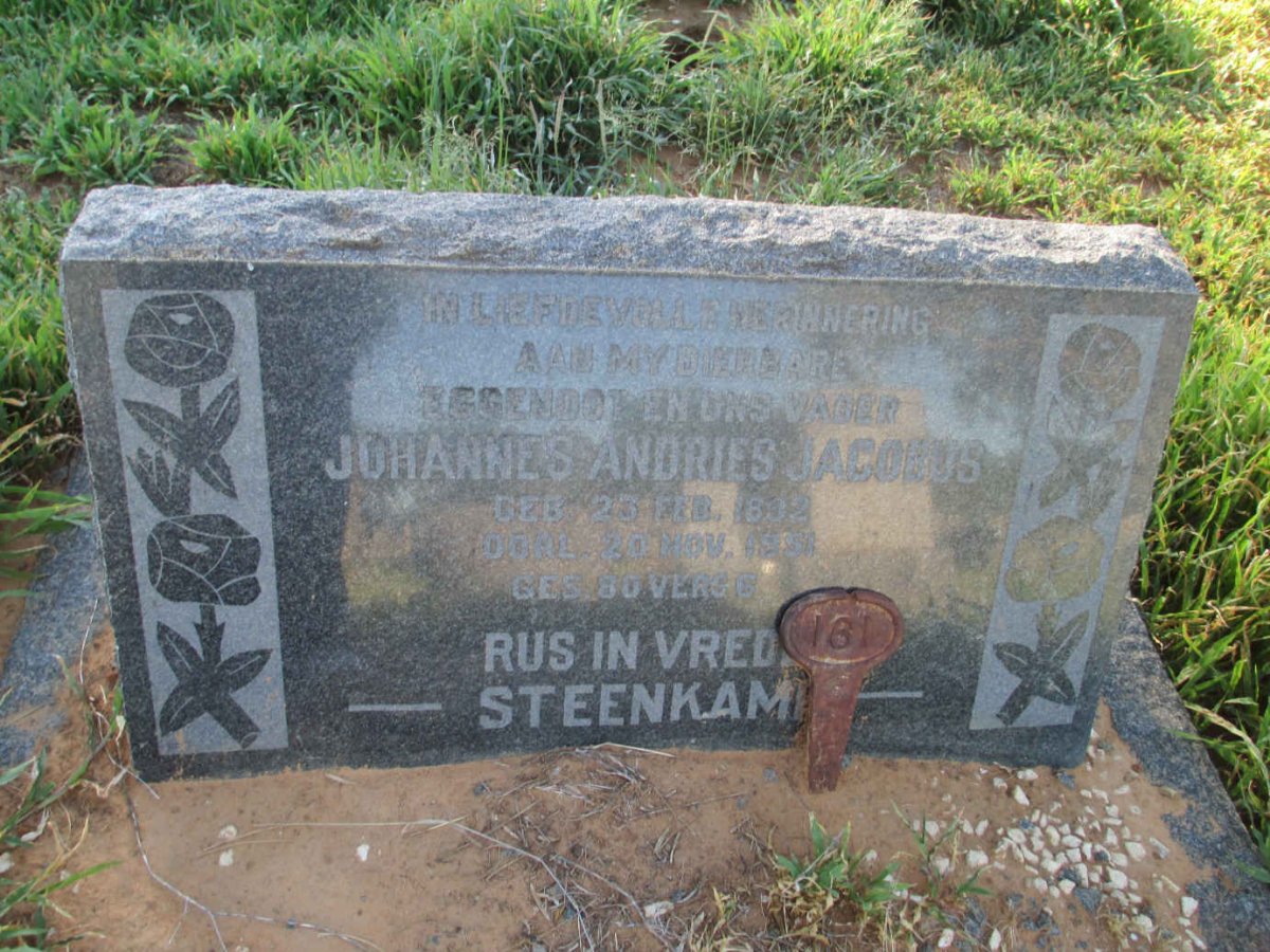 STEENKAMP Johannes Andries Jacobus 18?2-1951