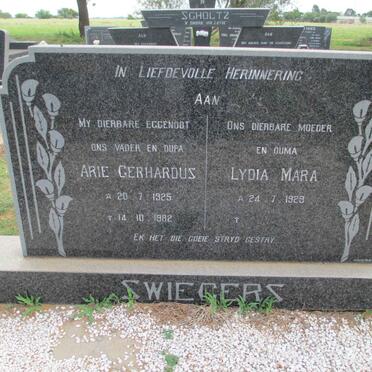SWIEGERS Arie Gerhardus 1925-1982 &amp; Lydia Mara 1929-