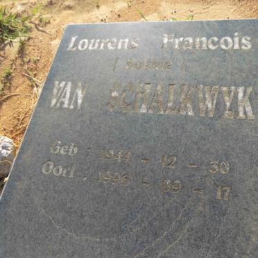 SCHALKWYK Lourens Francois, van 1944-1996