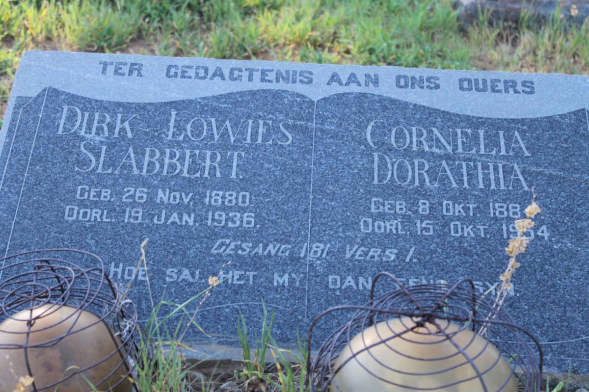SLABBERT Dirk Lowies 1880-1936 &amp; Cornelia Dorathia 188?-1954