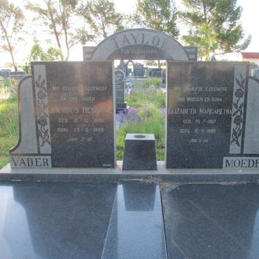 TAYLOR Jacobus Hendrik 1898-1969 &amp; Elizabeth Margaretha 1907-1999