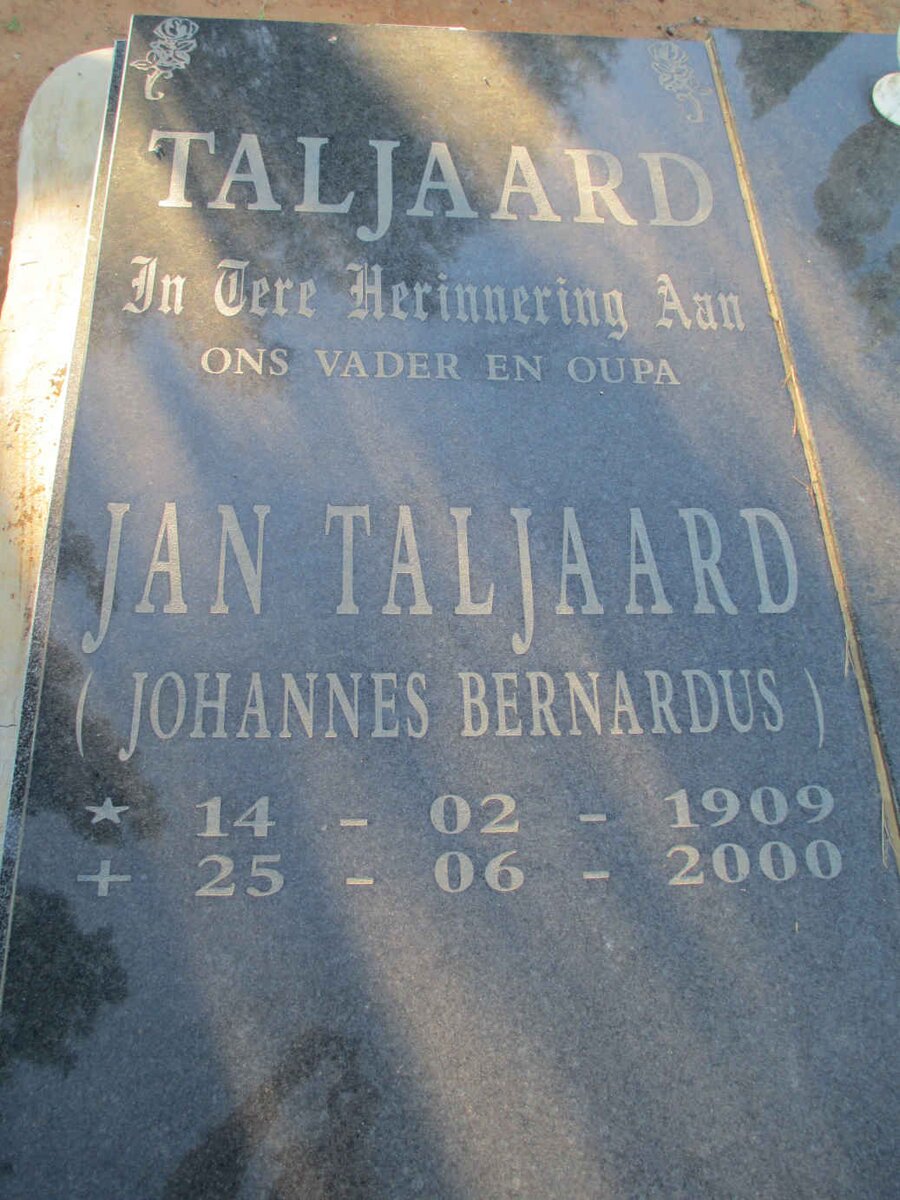 TALJAARD Johannes Bernardus 1909-2000