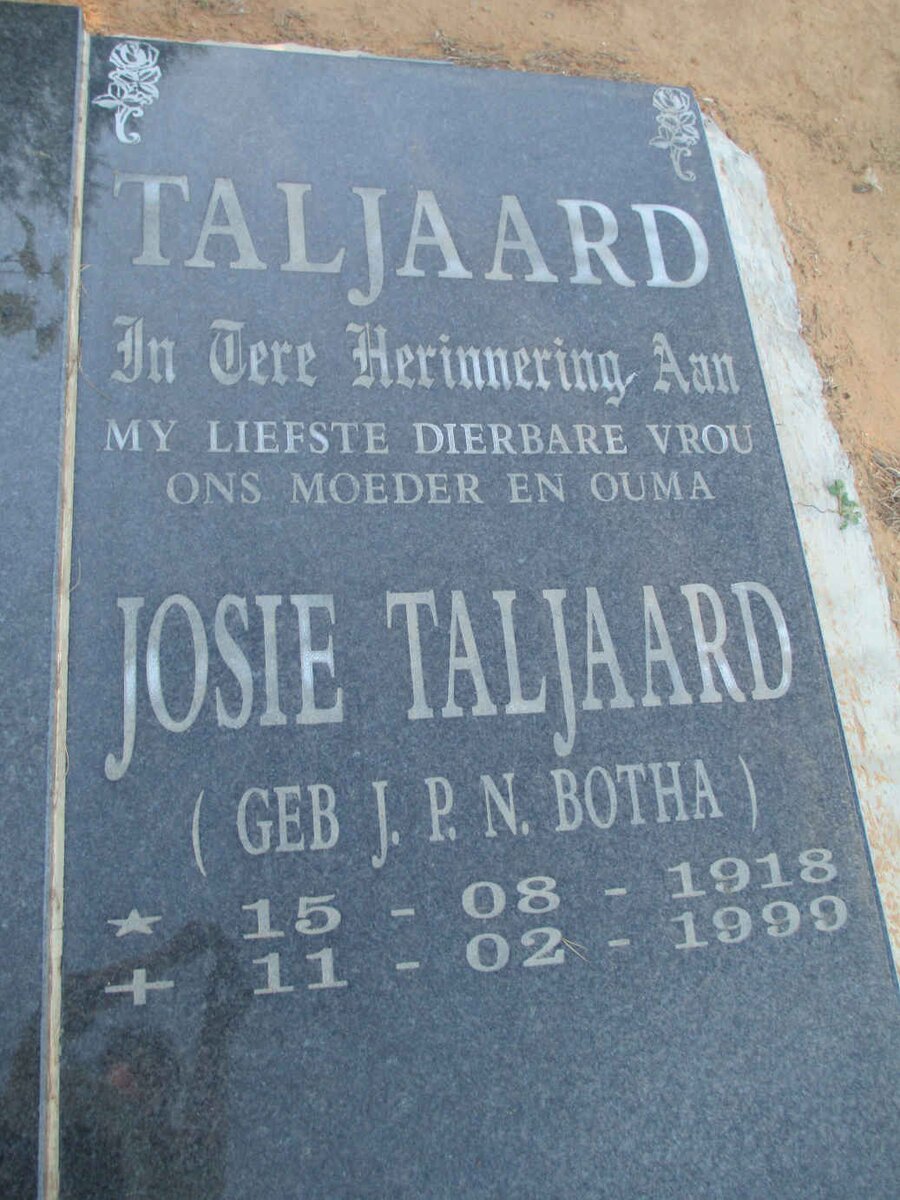 TALJAARD J.P.N. nee BOTHA 1918-1999