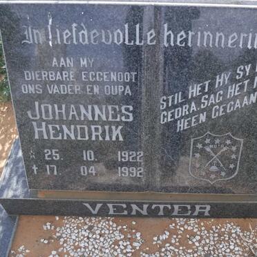 VENTER Johannes Hendrik 1922-1992
