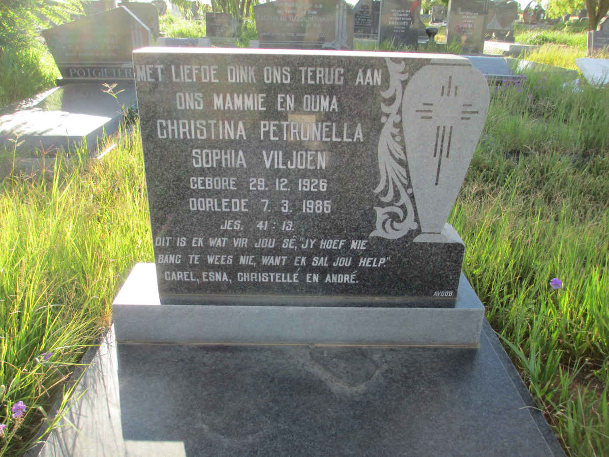 VILJOEN Christina Petronella Sophia 1926-1985